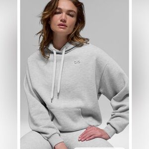 ALO Yoga Accolade Gray Pullover Hoodie Sweatshirt